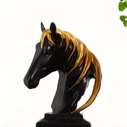INTERNATIONAL GIFT Animal Showpiece Black And Gold-Toned Horse Animal Figurine Showpiece-image-51