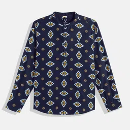 Allen Solly Junior Boys Ethnic Motifs Printed Pure Cotton Casual Shirt-picture-31