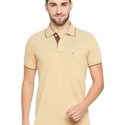 Basics Men Solid Polo Collar Cotton Muscle Fit T-shirt-picture-36