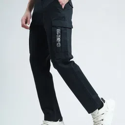 Monte Carlo Men Slim Fit Plain Cotton Cargos image 5