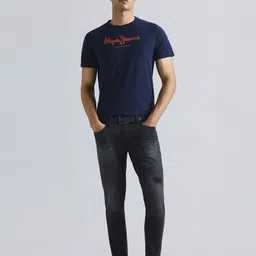 Pepe Jeans Men Typography Printed Round Neck Pure Cotton Slim Fit T-shirt-picture-21
