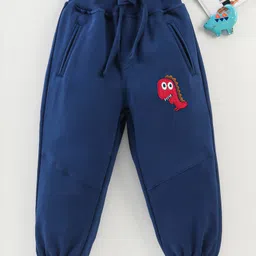 Kookie Kids Full Length Lounge Pant Dino Embriodered - Navy image 1