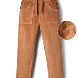 Pine Kids Velvet Woven Full Length Solid Colour Trouser - Khaki-picture-14