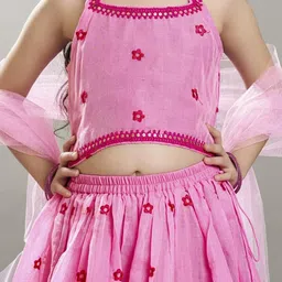 Bitiya by Bhama Girls Embroidered Sequinned Ready to Wear Lehenga & Blouse With Dupatta image 4