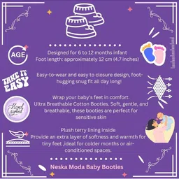 NESKA MODA 0 To 12 Months Baby Boys & Baby Girls Set of 3 Pair Combo Soft Cotton Lace Booties image 3