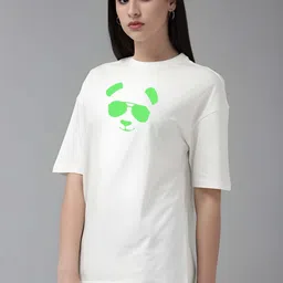 KAIDO Women Graphic Printed Round Neck Cotton Relaxed Fit T-shirt-image-68