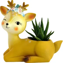 Aura Beige And Brown Deer Figurine Showpiece image 3