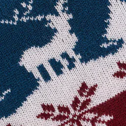 Babyhug 100% Acrylic Full Sleeves Reindeer Design Pullover - Red & Navy Blue image 3