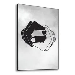 nestroots Grey & White A Bridge of Hands Canvas Wall Art image 4