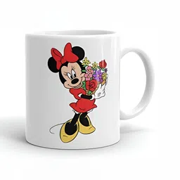 Mr UVD White & Red Cartoon Characters Printed Ceramic Glossy Mug - 350 ml-picture-35