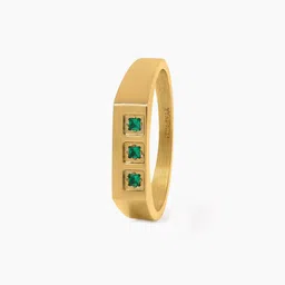 SWASHAA Zyro Trigreen Signet Mens Ring-picture-22