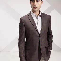 INVICTUS Checked Single-Breasted Slim Fit Formal Blazer-picture-26