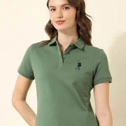 U.S. Polo Assn. Women Women Polo Collar Pockets T-shirt-image-57