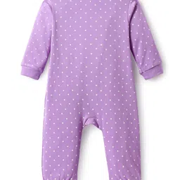 Babyoye Disney Interlock Knit Full Sleeves Rompers with Bambi & Marie Graphic Pack of 2 - Yellow & Lavender image 5