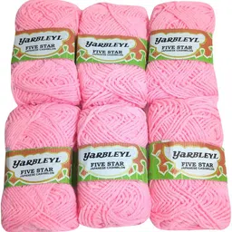 yarbleyl Premium Quality Hand Knitting Yarn Soft Woolen Ball ( Light Pink Color PackOf 6) image 1