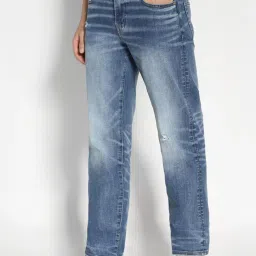 American Eagle Blue Regular Fit Distressed Distressed Jeans image 3