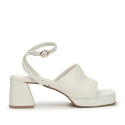 Elle Women's White Ankle Strap Sandals image 3