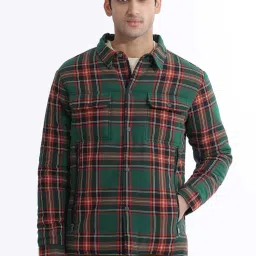 Rare Rabbit Green Regular Fit Checks Jacket image 3