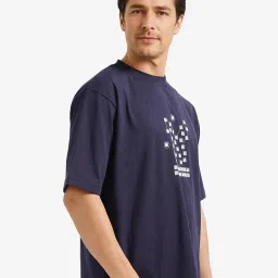 Rare Rabbit Navy Regular Fit Graphic T-Shirt image 3