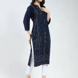 Monte Carlo Navy Blue Viscose Printed Kurti image 3
