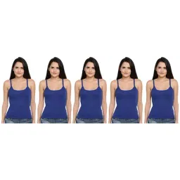 Dollar Missy Royal Blue Cotton Camisole (Pack of 5)-image-98