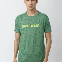 Forever 21 Green Cotton Regular Fit Printed T-Shirt-image-24