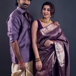 CANIZZARO Woven Design Zari Silk Blend Handloom Banarasi Saree-picture-40