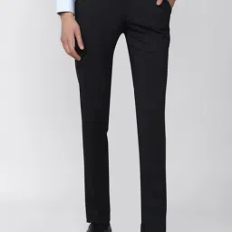 Van Heusen Black Super Slim Fit Self Pattern Trousers-picture-10