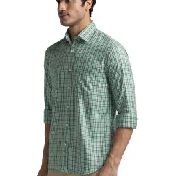 ColorPlus Green Tailored Fit Checks Shirt image 3
