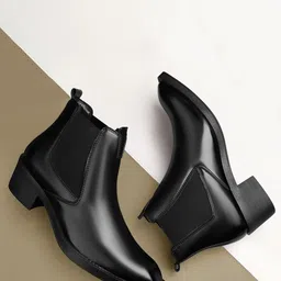 Bxxy Men 2 Inch Height Increasing High Heel Ankle Chelsea Boots-image-3