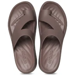 Crocs Women's Getaway Brown Toe Ring Wedges image 3