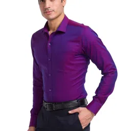 Park Avenue Violet Slim Fit Texture Shirt image 3