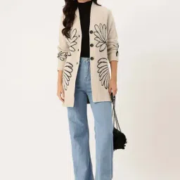 Apsley Beige Regular Fit Printed Cardigan image 4