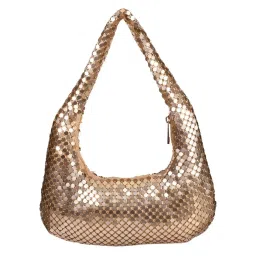 SASSORA RIM Gold Leather Embellished small Shoulder Bag image 3