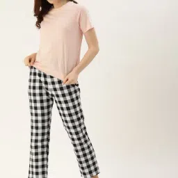 Kryptic Blue & Black Cotton Checks Lounge Pants (Pack Of 2) image 5