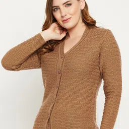 Zigo Women Cable Knit Woollen Crop Cardigan-image-47