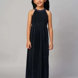 Lil Drama Kids Navy Embellished Jumpsuit-picture-10