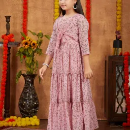 Aarika Kids Pink Floral Print Dress image 3