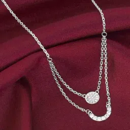 GIVA 925 Silver Lune Layered Necklace for Women & Girls-image-42