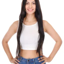 RITZKART Clip In Straight Scalp Topper Hair Extension- Black With Golden Mix- 30 Inch-picture-18