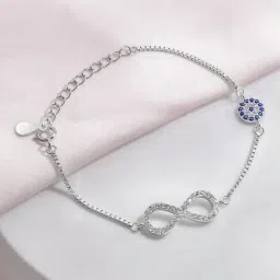 Zavya Infinity Shield Rhodium Plated 925 Sterling Silver Bracelet-image-68