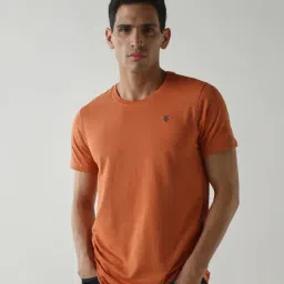 Reid & Taylor Brown Cotton Regular Fit T-Shirt image 4