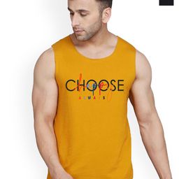 SLOWLORIS Pack Of 2 Printed Cotton Gym Vests VSL26 CMB(CHS MUSTARD)(LOUD BLACKRED)-image-69