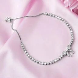 Zavya Bow Rhodium Plated 925 Sterling Silver Bracelet-picture-37