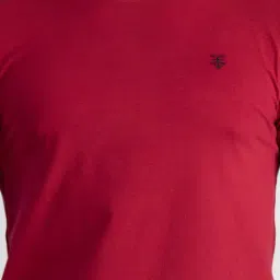 Reid & Taylor Maroon Cotton Regular Fit T-Shirt image 5