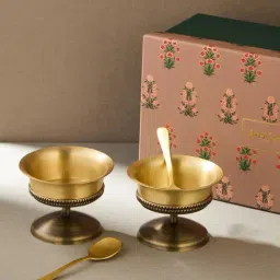 Fabindia Serene Brass Dessert Bowl - Set of 2-picture-16