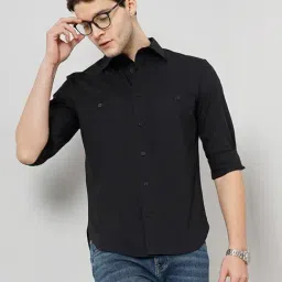 celio* Black Regular Fit Cotton Shirt-image-36
