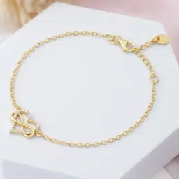 Zavya Infinity Heart Gold Plated 925 Sterling Silver Bracelet-picture-27