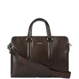 Eske Brown Leather Large Laptop Messenger Bag-image-7
