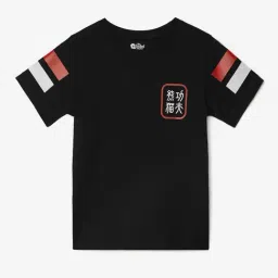 The Souled Store Kids Black Cotton Graphic T-Shirt image 3